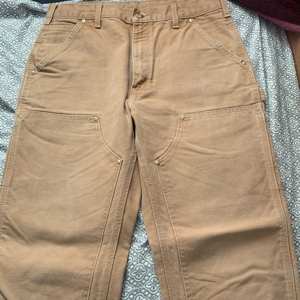 Carhartt Men's 33x32 Brown Double Front Dungaree Utility Work Pants